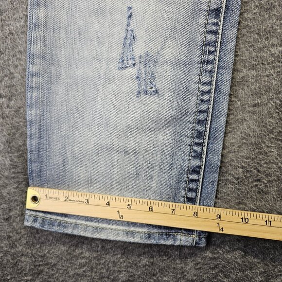 Black Premium Jeans Distressed Boot Indian Chief & Liberty Patches Mens 30x32 - Picture 15 of 15